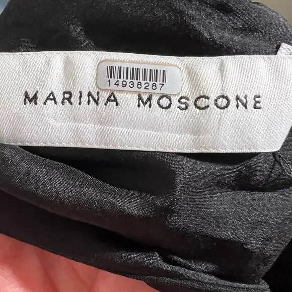 Marina Moscone RTR Shipwrecked Cutaway Dress Black Women Size 6 Virgin Wool Silk - Picture 10 of 12